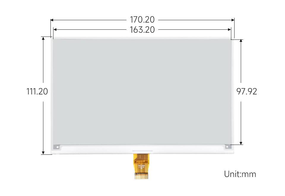 Waveshare 7.5inch E-Ink Raw Display 800x480 for Arduino SPI interface