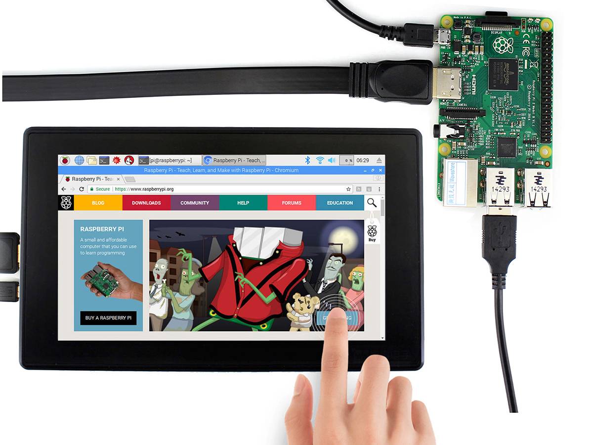 Waveshare 7inch 1024x600 HDMI LCD IPS Display Capacitive Touch Raspberry Pi Computer monitor