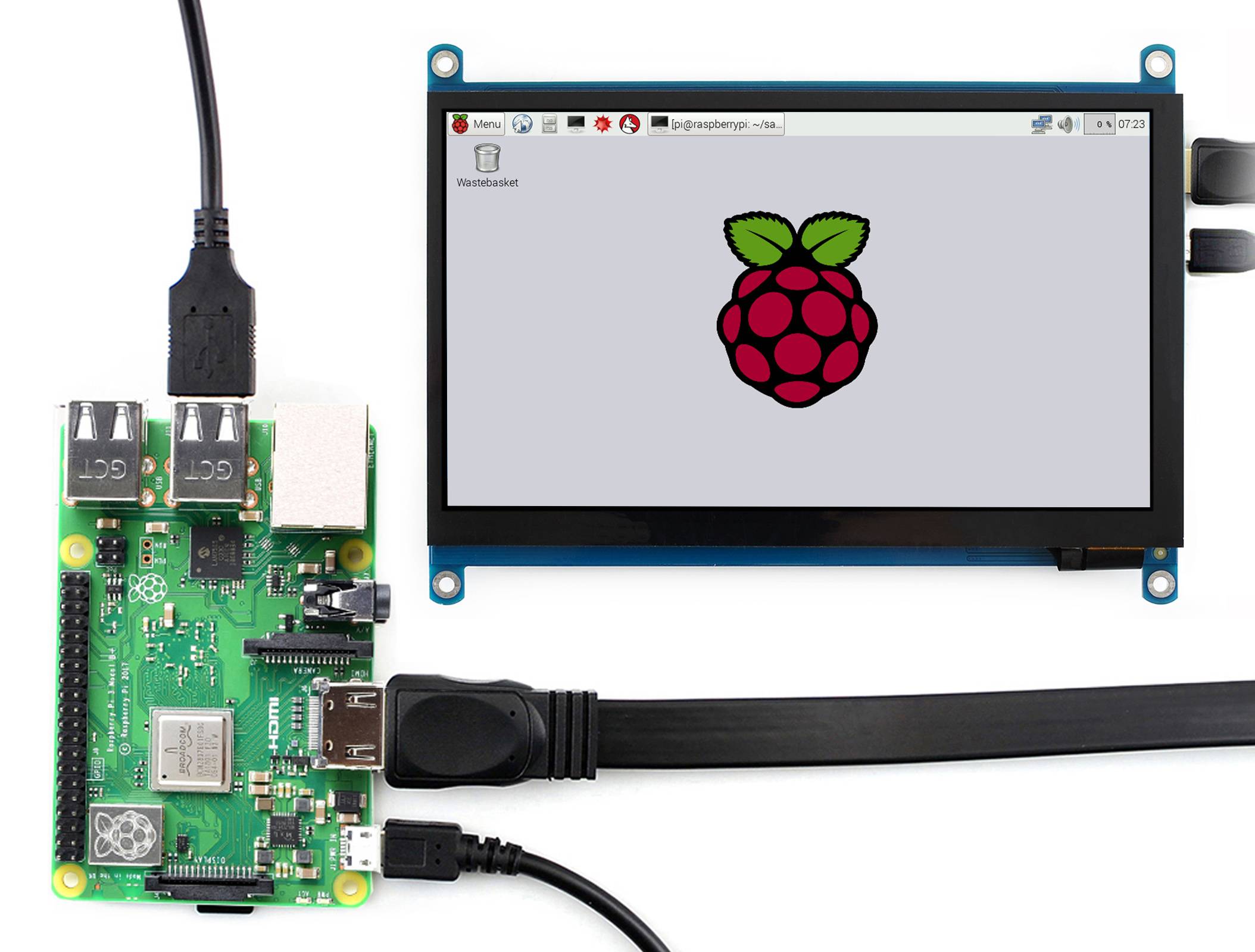 Waveshare 7 inch Display 1024x600 capacitive Touchscreen LCD(H) HDMI IPS