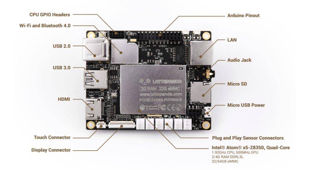 DFRobot LattePanda V1, Windows 10 Mini PC 4GB/64GB (nicht aktiviert)