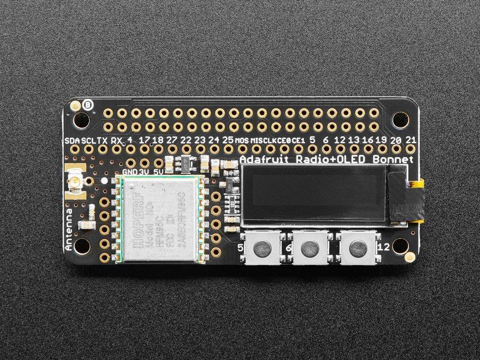 Adafruit LoRa Funk Bonnet mit OLED - RFM95W @ 915MHz