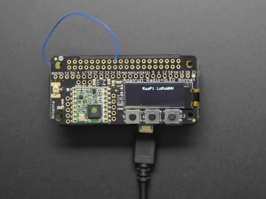 Adafruit LoRa Funk Bonnet mit OLED - RFM95W @ 915MHz