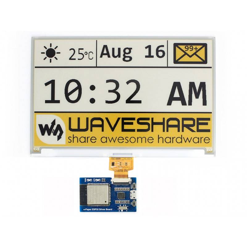 Waveshare Universal e-Paper Raw Panel Driver Board, ESP32 WiFi/Bluetooth 15823