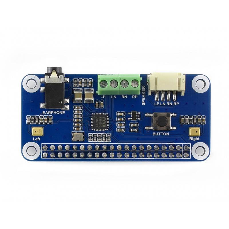 WaveShare WM8960 Hi-Fi Sound Card HAT for Raspberry Pi, Stereo CODEC, Play/Record