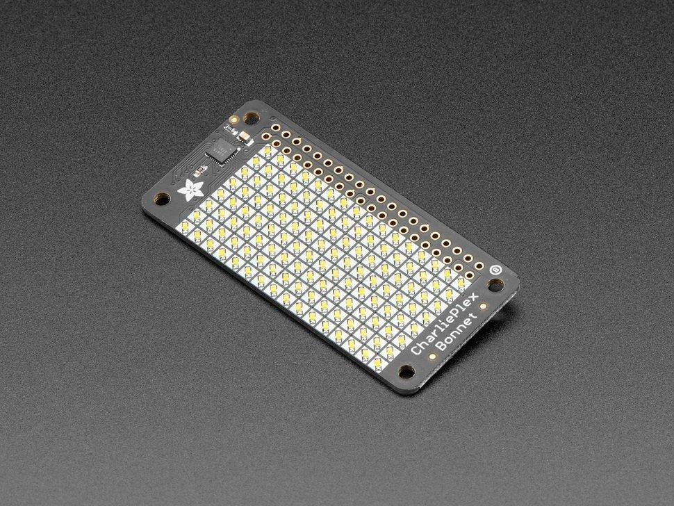 Adafruit CharliePlex LED Matrix Bonnet - 8x16 Kaltweiße LEDs
