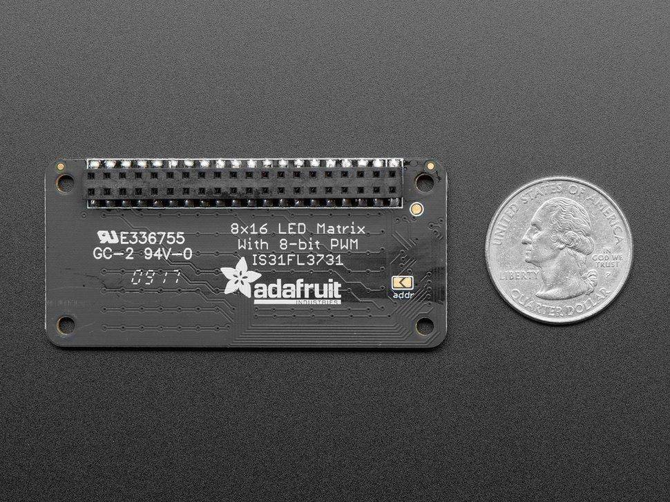 Adafruit CharliePlex LED Matrix Bonnet - 8x16 Kaltweiße LEDs