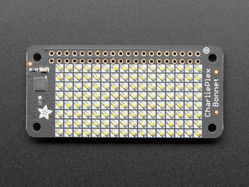 Adafruit CharliePlex LED Matrix Bonnet - 8x16 Warmweiße LEDs