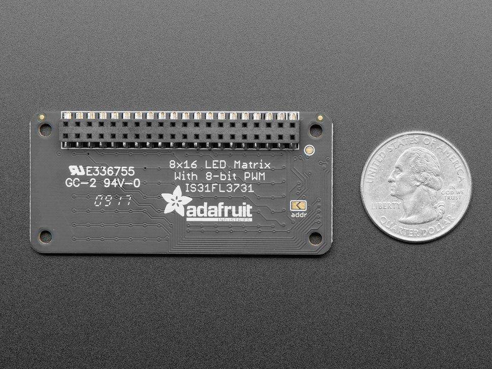 Adafruit CharliePlex LED Matrix Bonnet - 8x16 Grüne LEDs