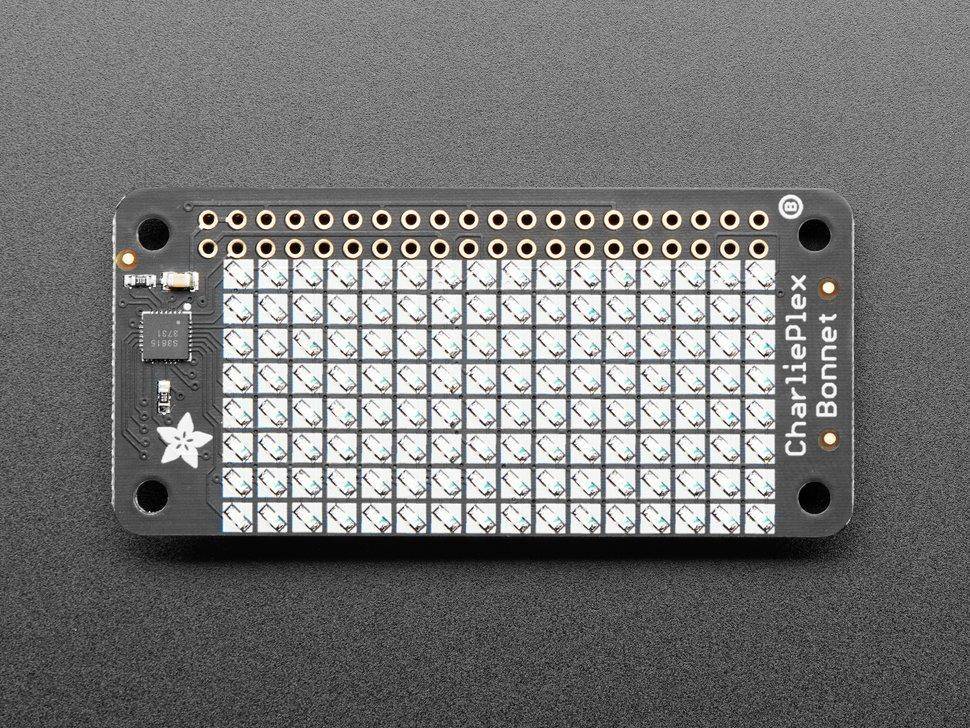 Adafruit CharliePlex LED Matrix Bonnet - 8x16 Grüne LEDs