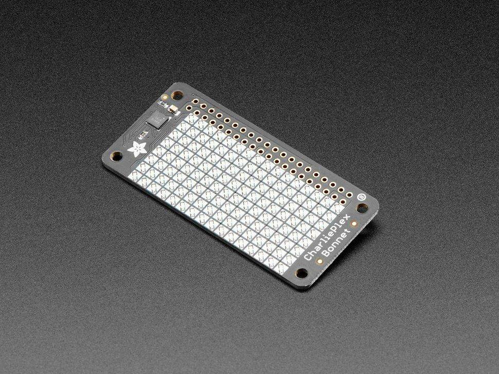 Adafruit CharliePlex LED Matrix Bonnet - 8x16 Grüne LEDs