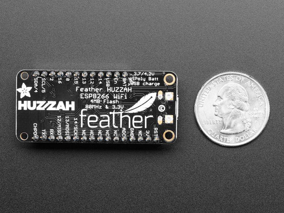 Adafruit Feather HUZZAH mit ESP8266 WiFi, montiert