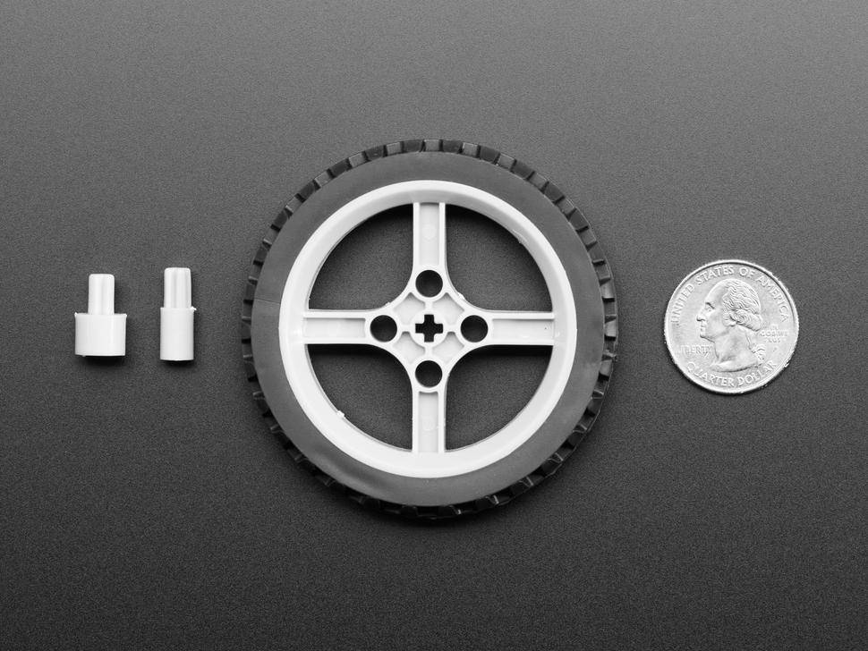 Adafruit Multi-Hub-Rad, universell, 65mm, TT / LEGO und N20 kompatibel, schwarz