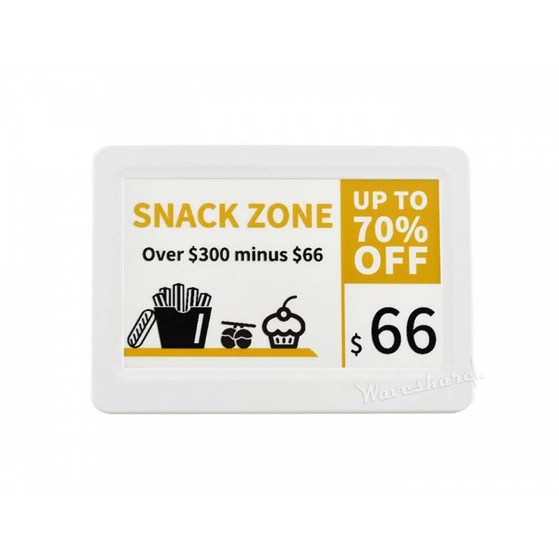 Waveshare 7.5inch e-Paper Raw Panel Case for DIY with Driver Board 16645