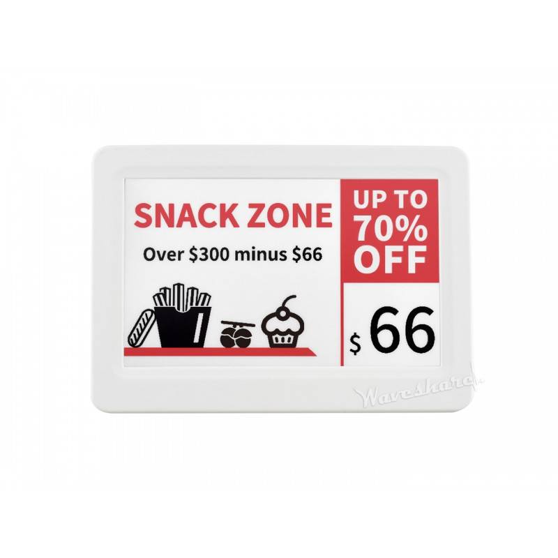 Waveshare 7.5inch e-Paper Raw Panel Case for DIY with Driver Board 16645