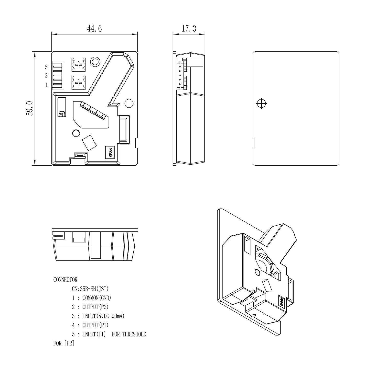 Audiowell Infrared Dust Sensor PM2.5 Detector Air Purifier Air Conditioner Air Q