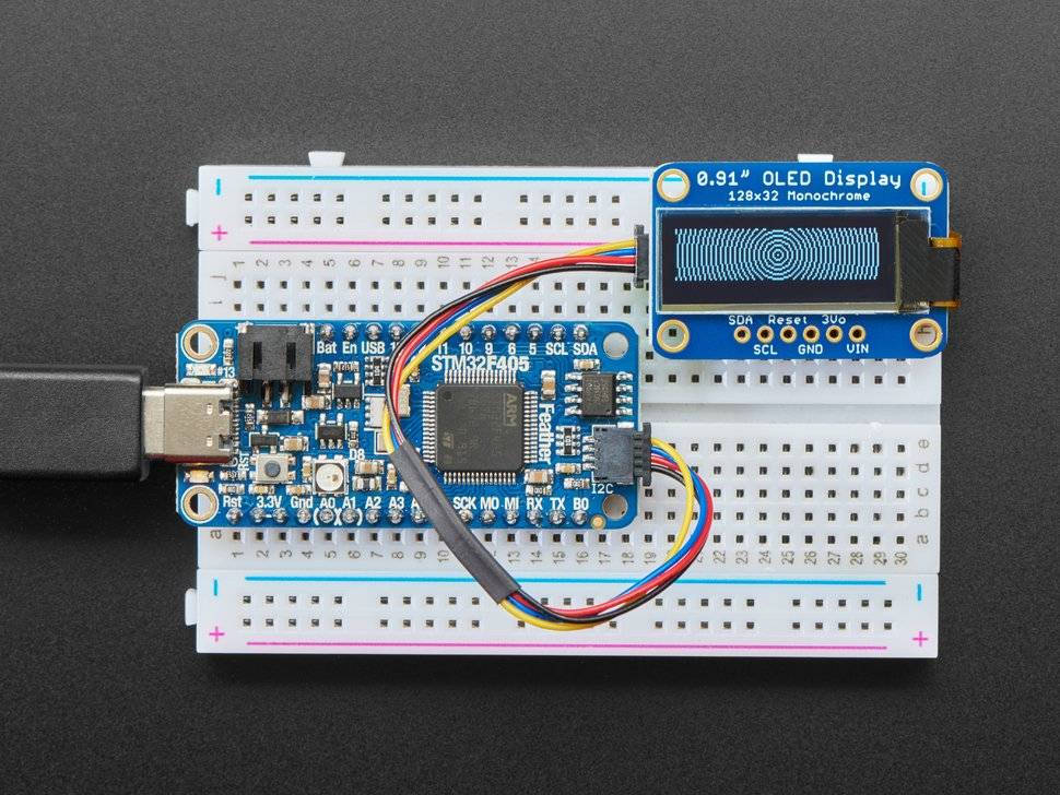 Adafruit Monochrome 0.91inch 128x32 I2C OLED Display STEMMA QT Qwiic 4440