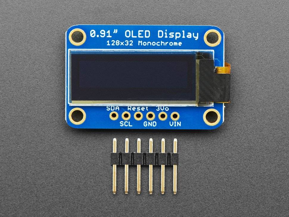 Adafruit Monochrome 0.91inch 128x32 I2C OLED Display STEMMA QT Qwiic 4440