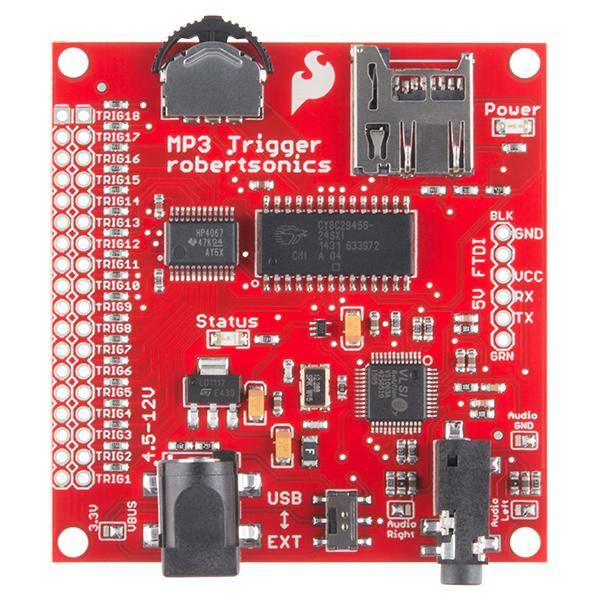 SparkFun MP3 Trigger,18 Trigger, vollduplexfähige serielle Steuerungsports, 192Kbps Stereo