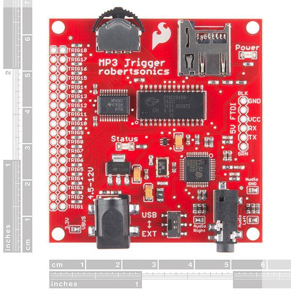 SparkFun MP3 Trigger,18 Trigger, vollduplexfähige serielle Steuerungsports, 192Kbps Stereo