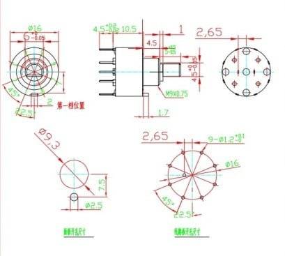 Adafruit Mini 8-Way Rotary Selector Switch SP8T with T18-Size Shaft 2925