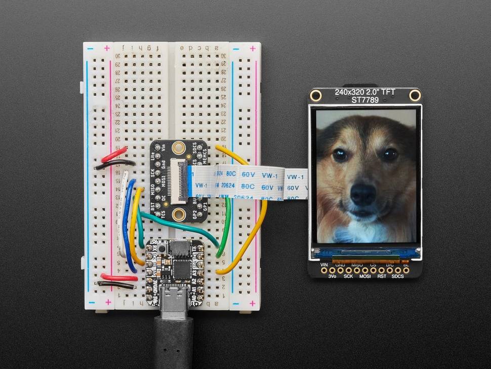 Adafruit 2.0inch 320x240 Color IPS TFT Display with MicroSD Card Breakout EYESPI