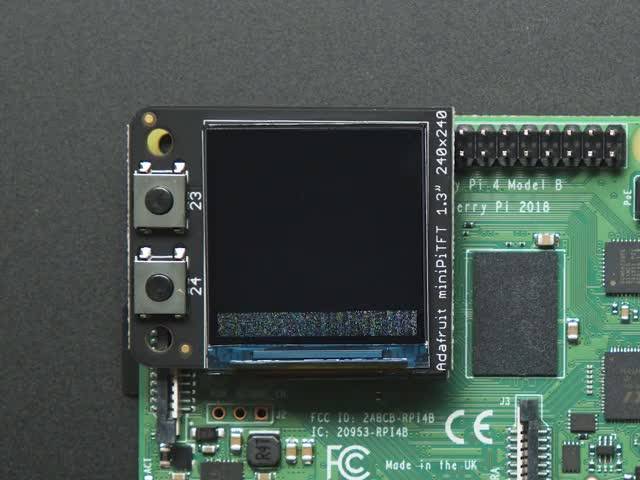 Adafruit Mini PiTFT 1.3" - 240x240 TFT Add-on for Raspberry Pi Qwiic/STEMMA-QT 4484