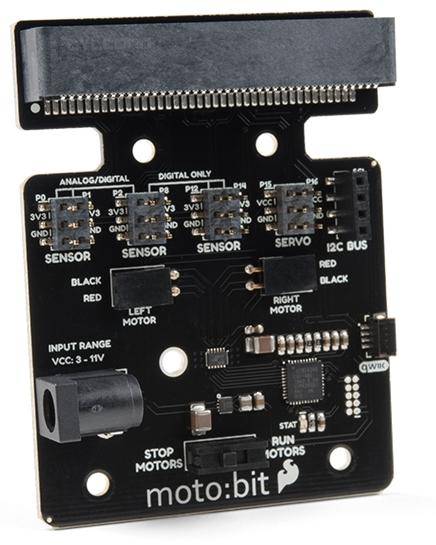 SparkFun moto:bit für micro:bit Qwiic, H-Brücke, Servosteuerung, I2C, Edge-Connector,