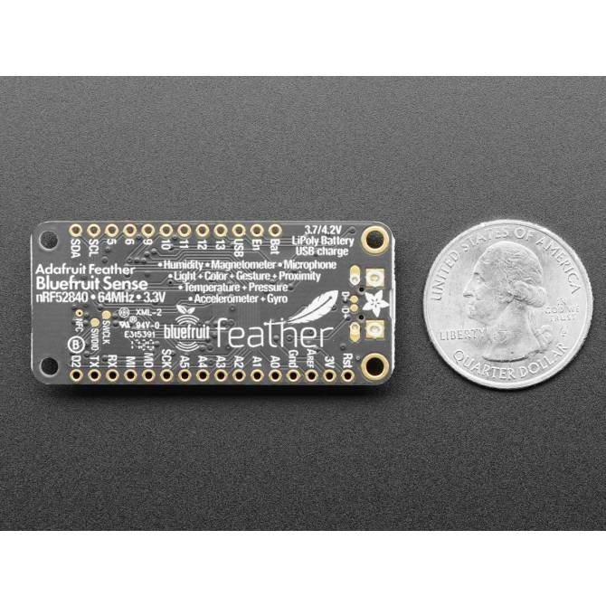 Adafruit Feather nRF52840 Sense Bluefruit BLE Supports Arduino IDE CircuitPython 4516
