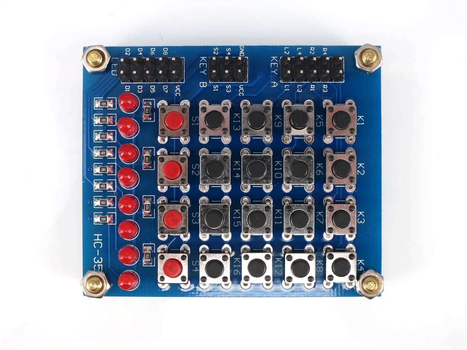 4x4 Matrix Keypad Keyboard Tastatur Modul 16 Tasten 8 LEDs für Arduino