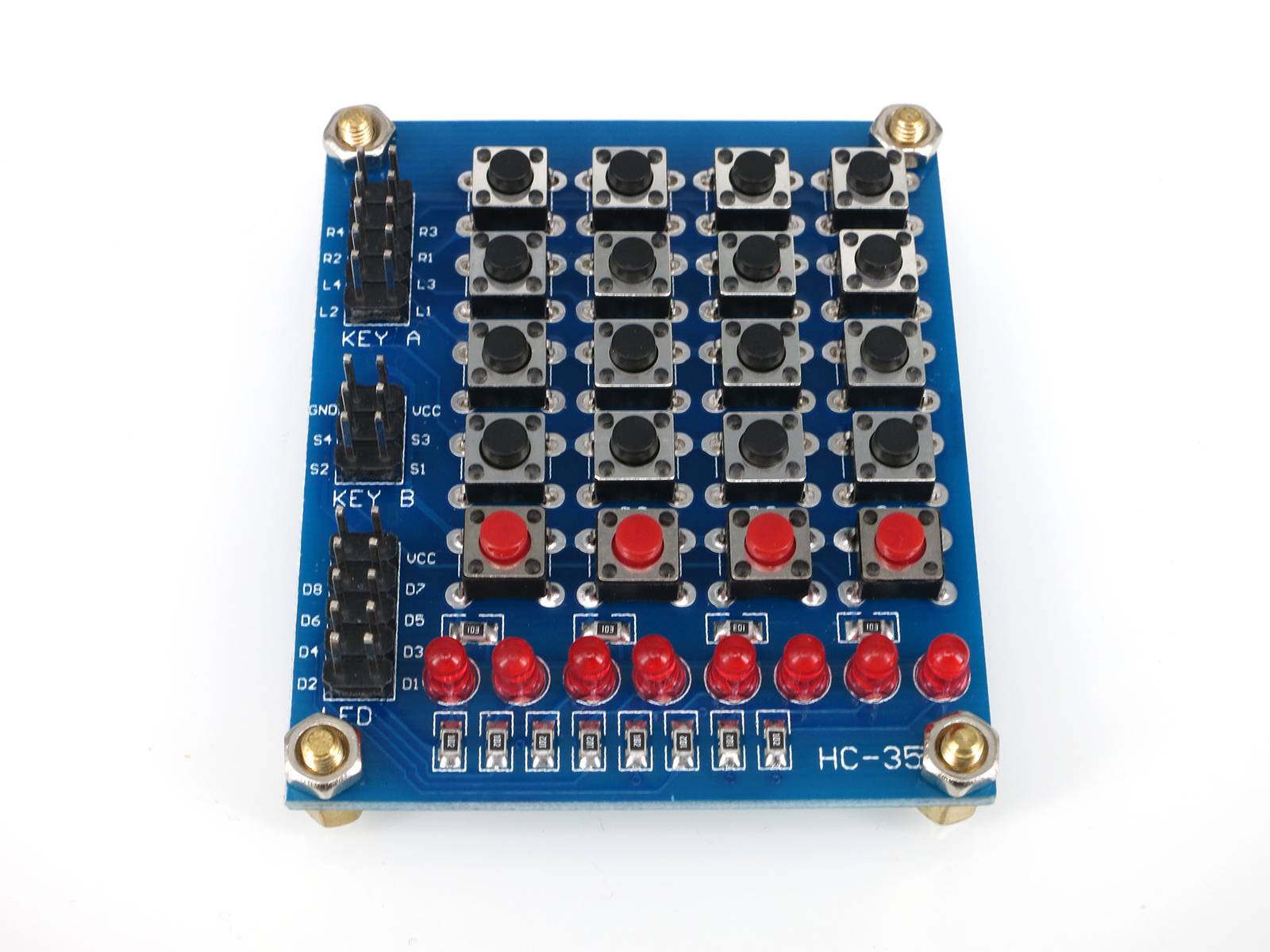4x4 Matrix Keypad Keyboard Tastatur Modul 16 Tasten 8 LEDs für Arduino