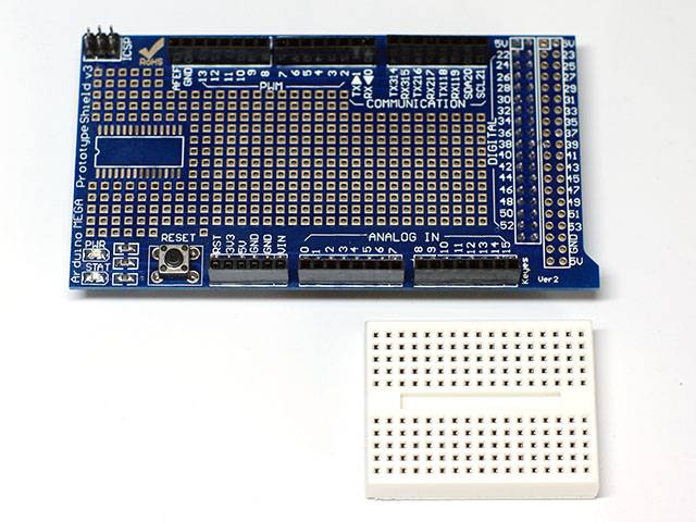 Prototype Shield V3 + Mini Breadboard Compatible with Arduino Mega 2560