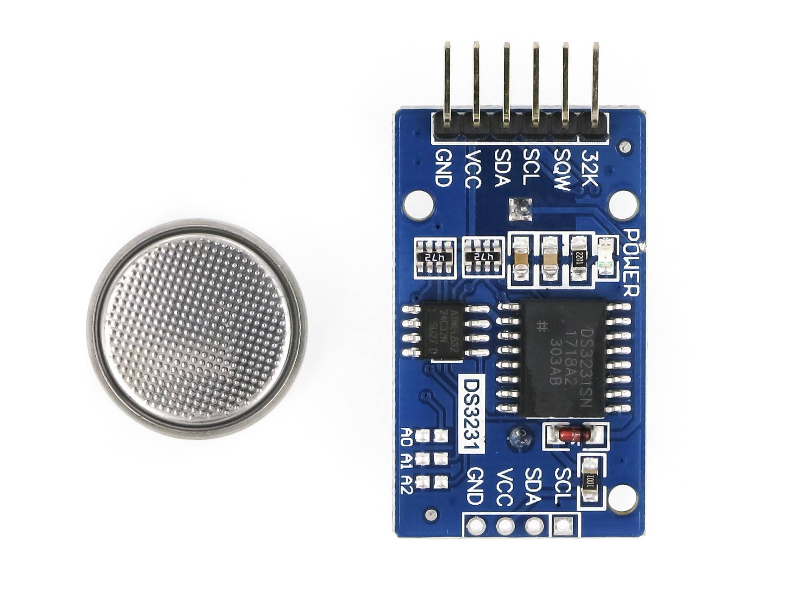 RTC Modul mit DS3231M oder DS3231SN + AT24C32, I2C Echtzeituhr mit Batterie für Arduino / Raspberry Pi