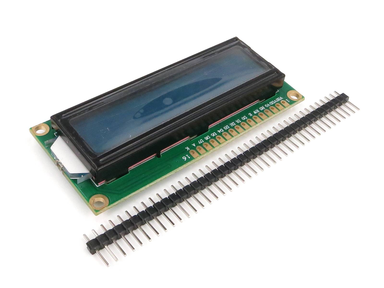 Character 16x2 LCD Display Module 1602 White on Blue 5V Header Strip