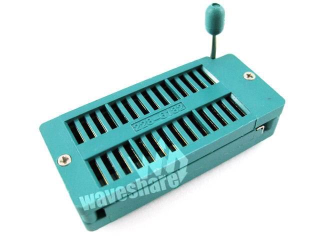 Waveshare DIP 28 Pin ZIF Socket (Green) IC Test & Burn-in Socket for DIP28 packa