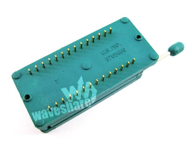 Waveshare DIP 28 Pin ZIF Socket (Green) IC Test & Burn-in Socket for DIP28 packa