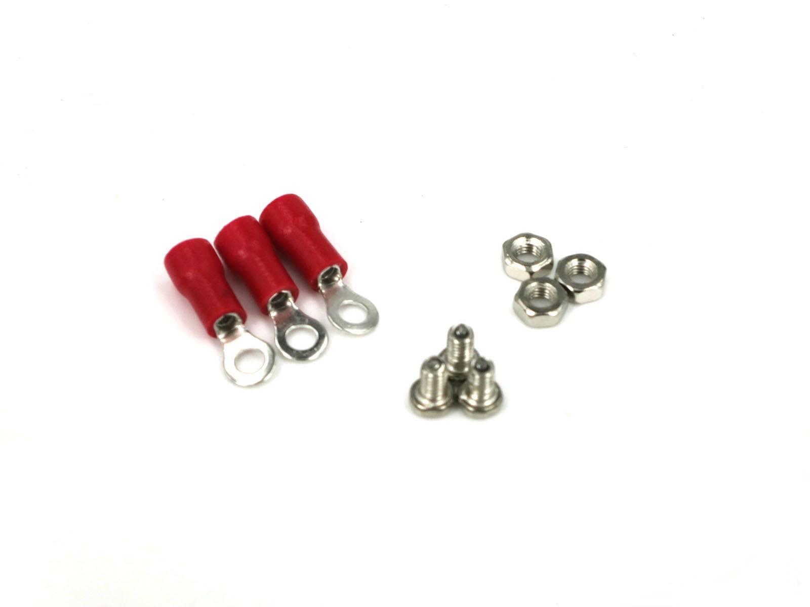 3PCS Rot Rubber PVC Terminals Insulated Ring Connector RC 1,25-3,2mm