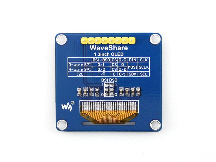 Waveshare 1.3 inch 128x64 OLED SPI I2C Interfaces vertical pinheader SH1106