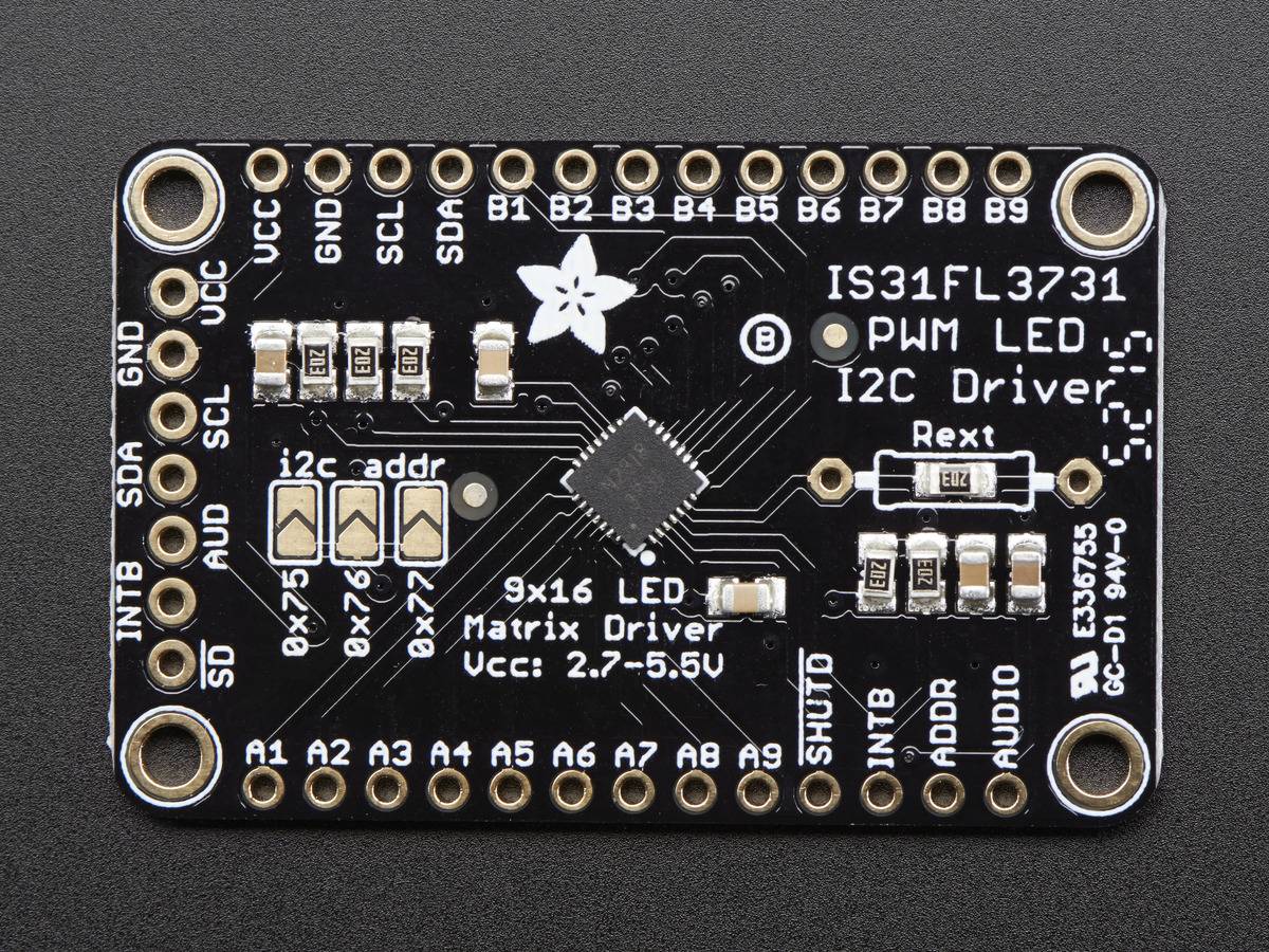 Adafruit 16x9 Charlieplexed PWM LED Matrix Driver - IS31FL3731