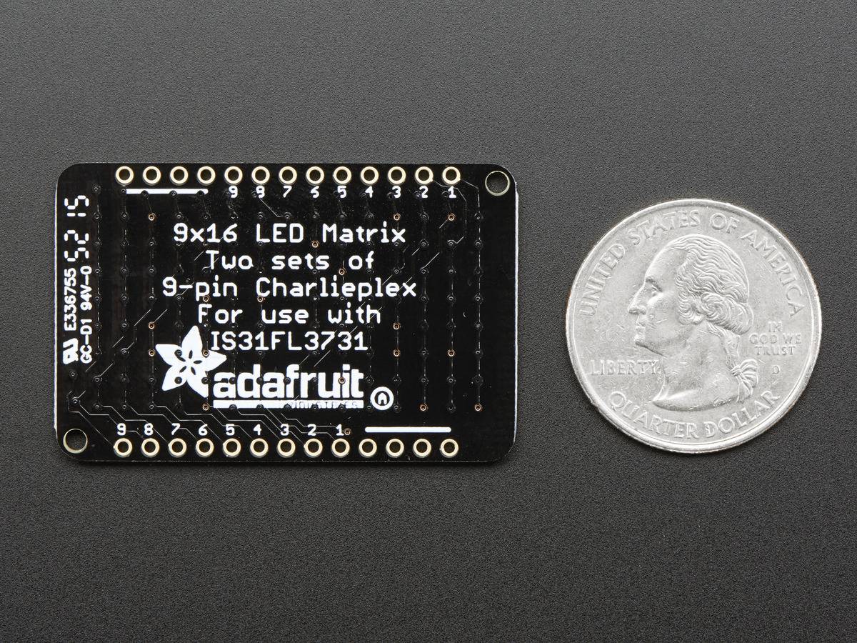 Adafruit LED Charlieplexed Matrix - 9x16 LEDs - Green