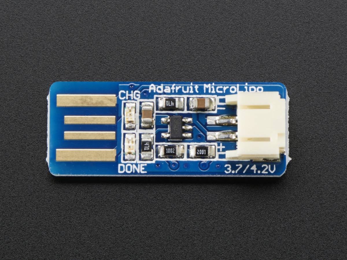 Adafruit Lipo USB Charger with JST Cable for 3.7V 4.2V LiIon LiPoly Battery 1304