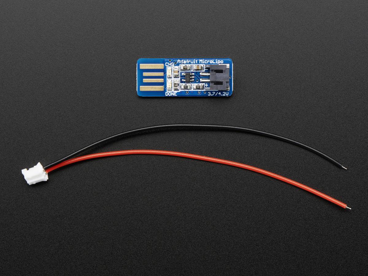Adafruit Lipo USB Charger with JST Cable for 3.7V 4.2V LiIon LiPoly Battery 1304