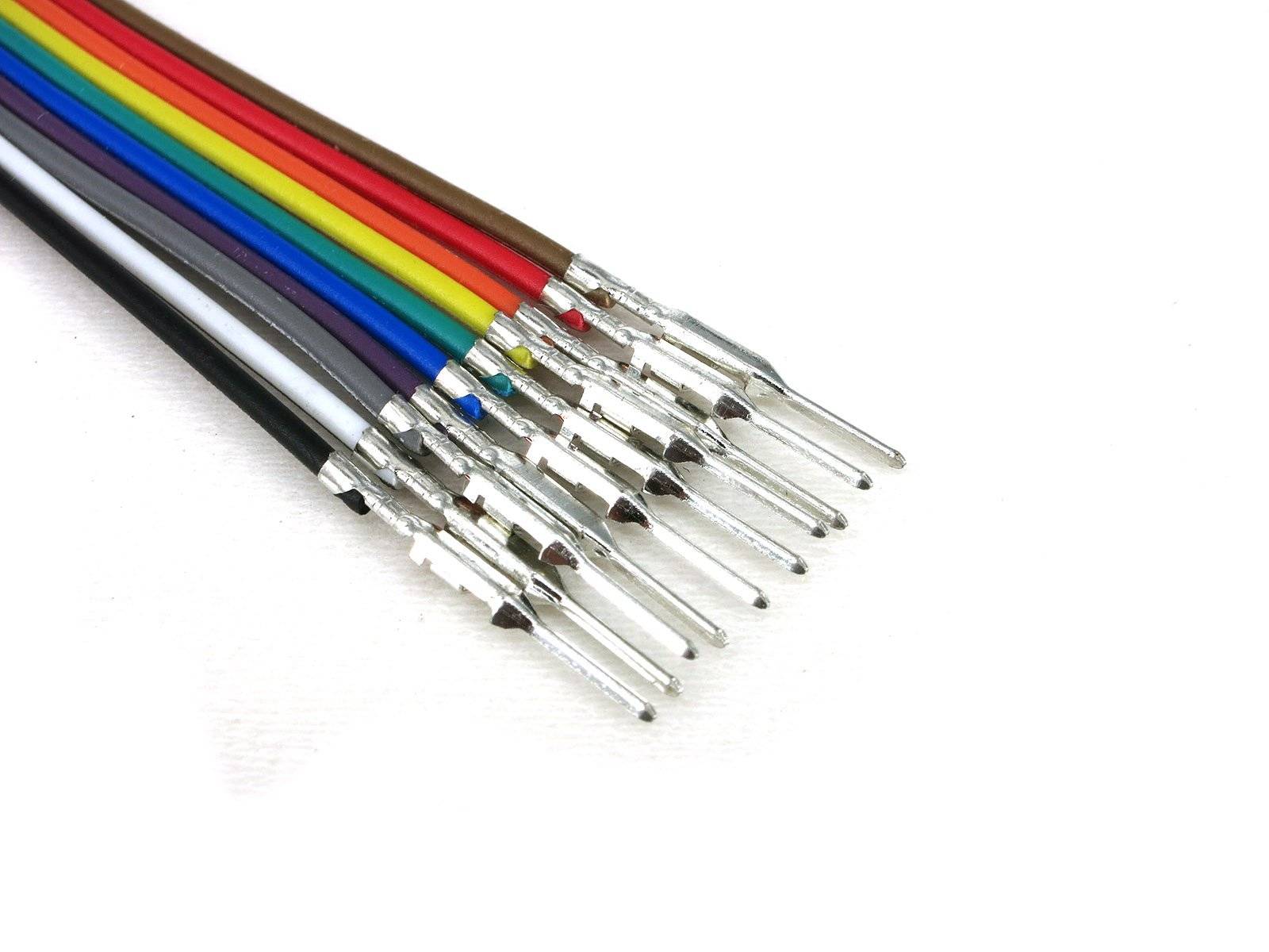 V- TEC Jumper Wires Pre-crimped Terminals 10-Piece Rainbow Male-Male 20cm