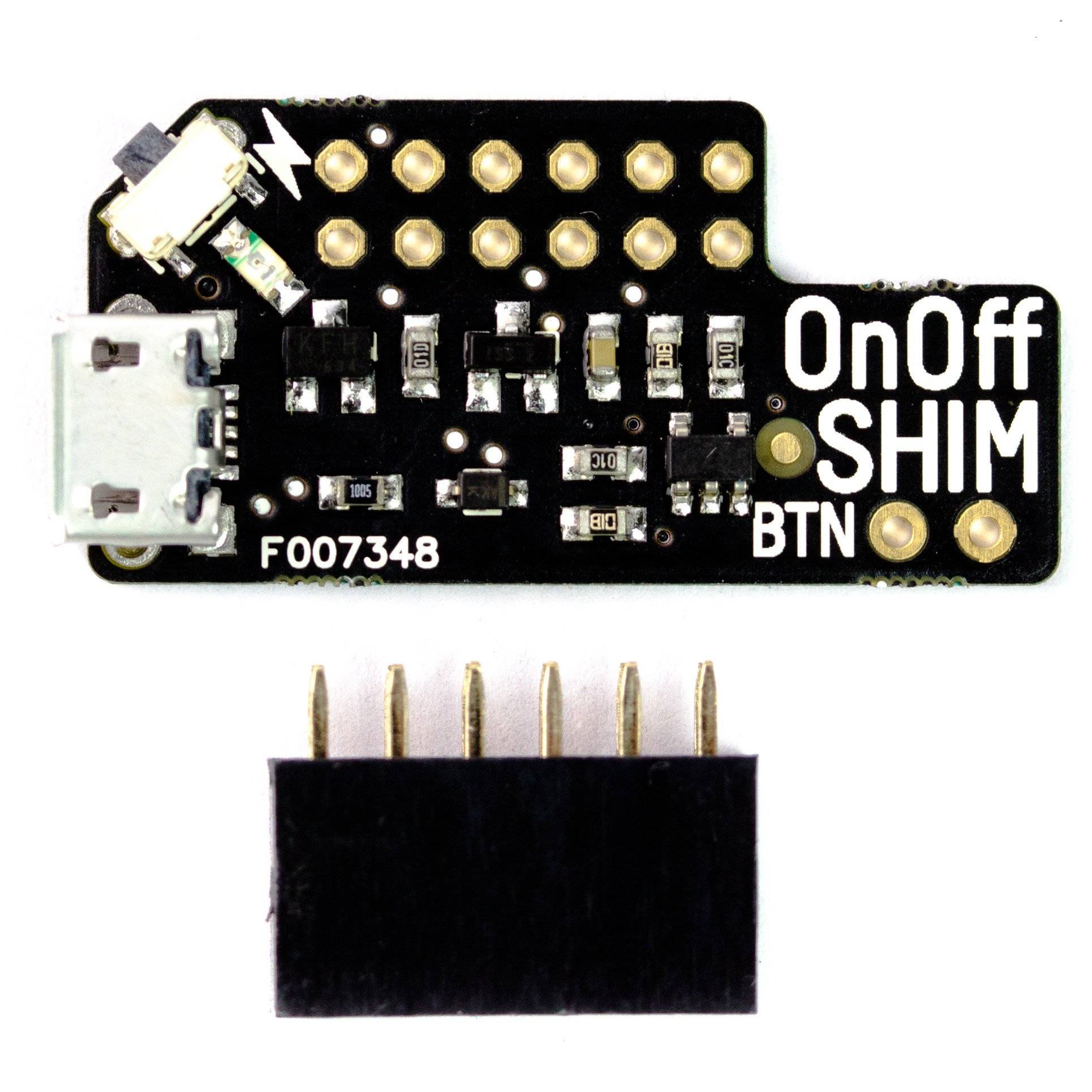 Pimoroni OnOff SHIM Super Small Board 1mm Thick PCB Micro-B Connector up to 2.5A