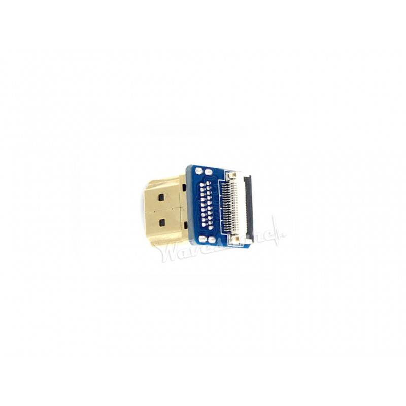 Waveshare DIY HDMI Cable Right-angle HDMI Plug Adapter