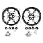 Pololu Multi-Hub Wheel w/Inserts for 3mm and 4mm Shafts - 80×10mm, Black, 2-pack