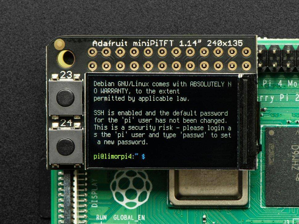 Adafruit Mini PiTFT - Farbiges TFT Add-on für Raspberry Pi, 135x240