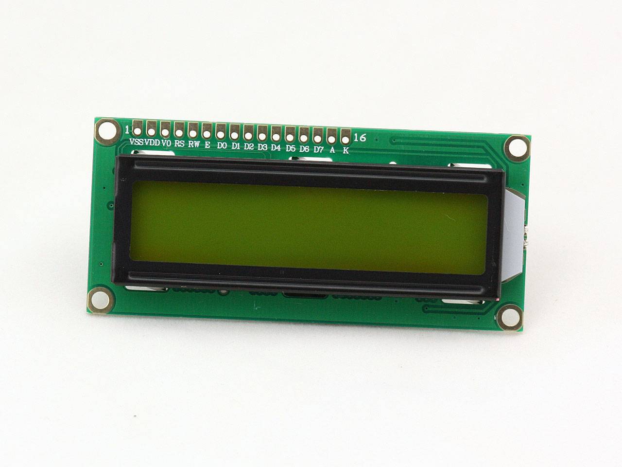 Character 16x2 LCD Display Module 1602 Black on Green 5V Header Strip