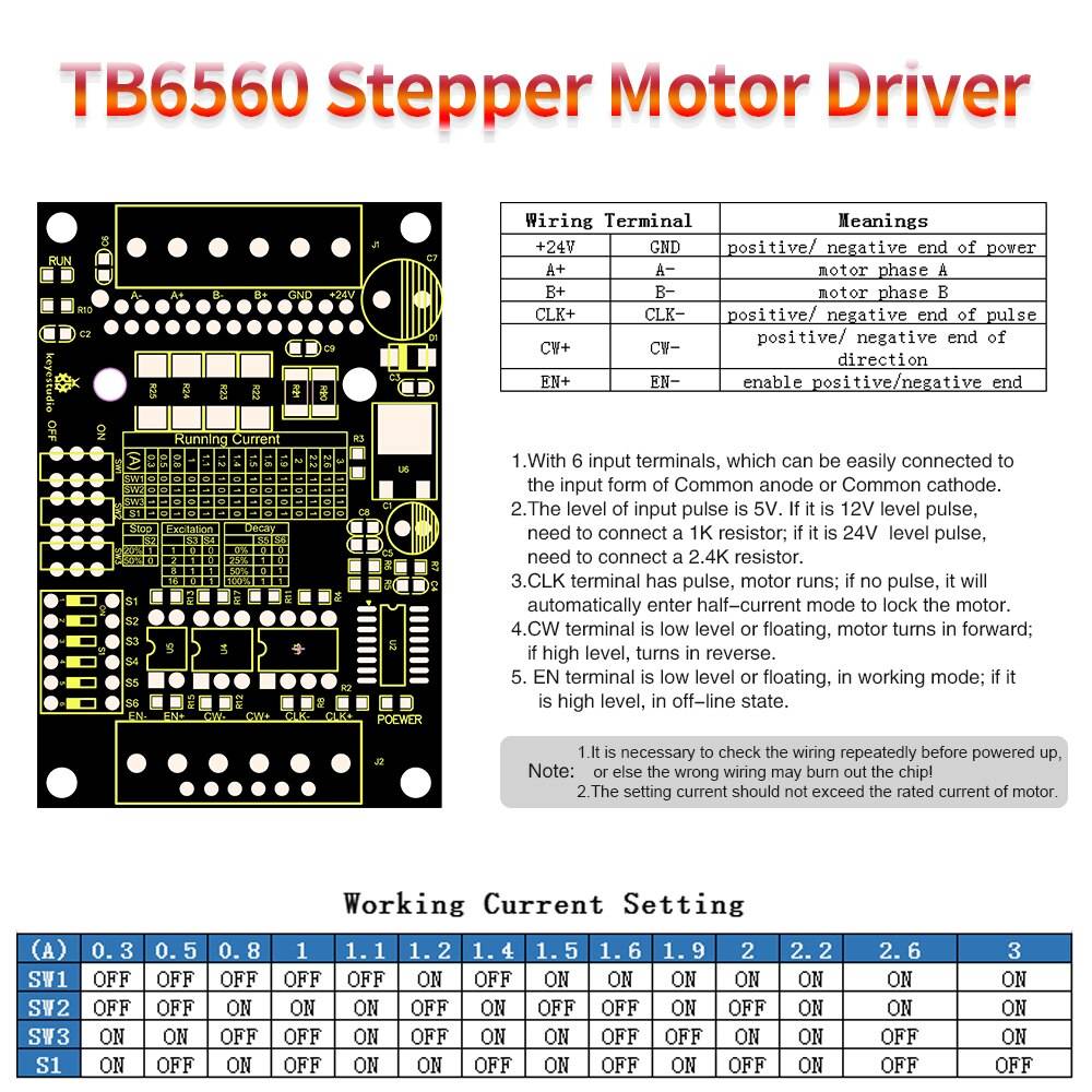 CNC Router Single Axis 3A TB6560 Stepper Motor Schrittmotor Drivers Board