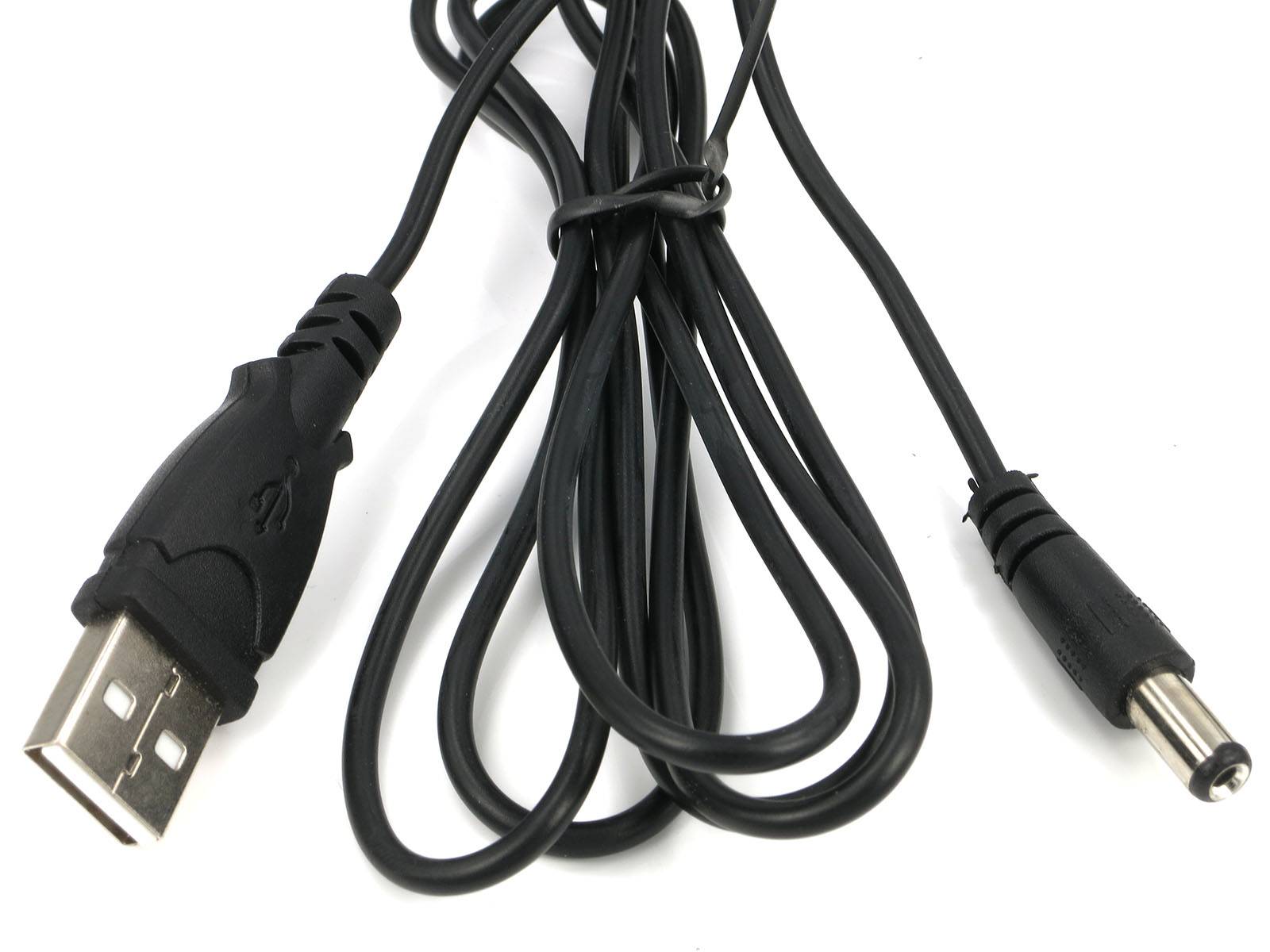 V-Tec USB Strom Adapterkabel Kabel A Stecker - DC Hohlstecker 5,5 x 2,1mm