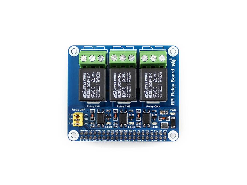 Waveshare 3 Kanal Relay Modul mit LED 5V 250VAC 30VDC für Raspberry Pi